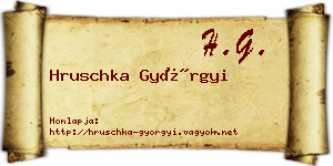 Hruschka Györgyi névjegykártya